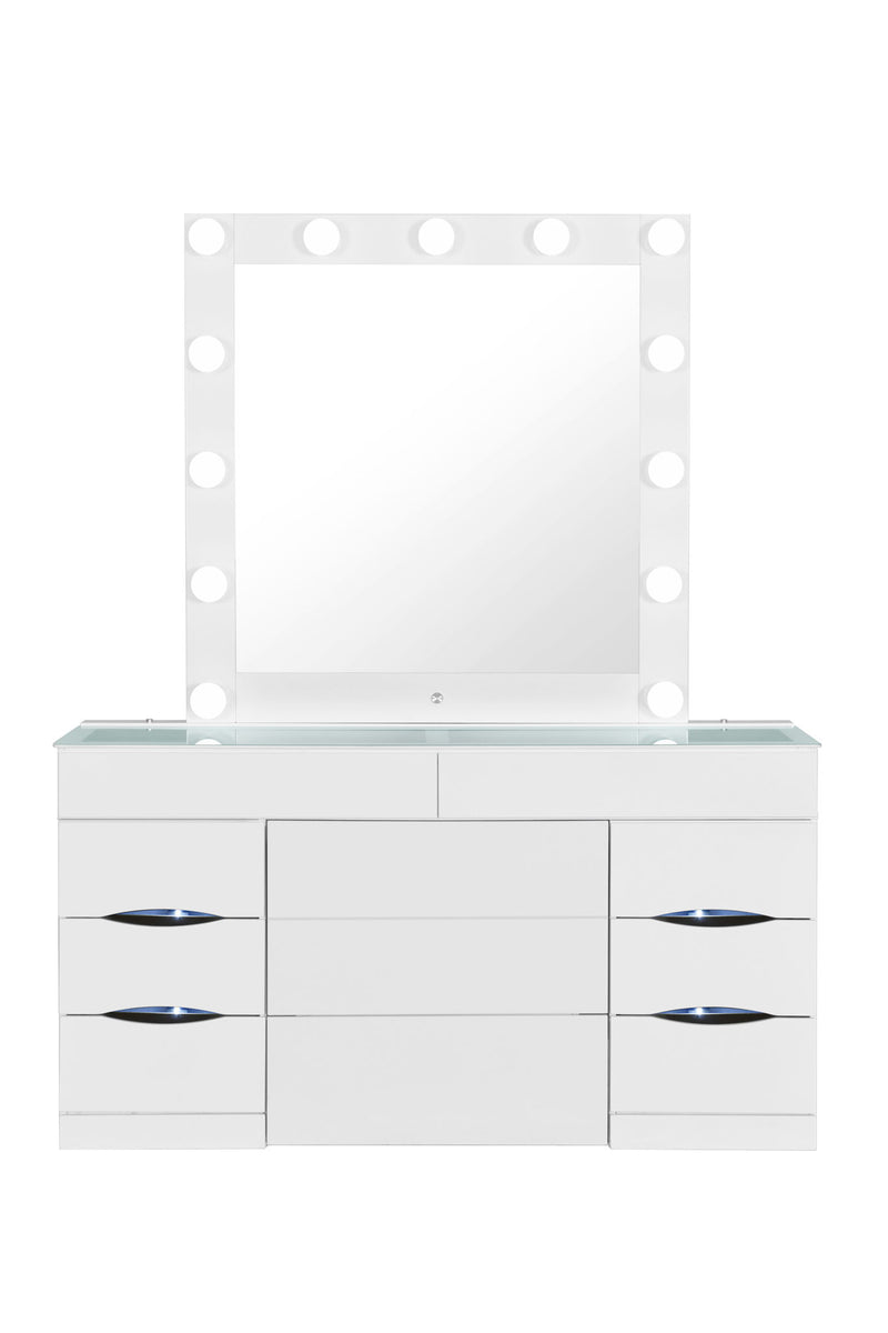 Ella - Vanity Set With Storage Stool - White