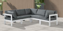 Nizuc - Outdoor Patio 5 Piece Modular Sectional With White Frame