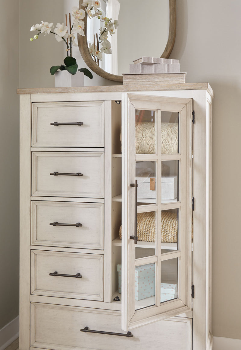 Shaybrock - Antique White / Brown - Door Chest