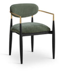 Riccio - Fabric Dining Arm Chair (Set of 2) - Black And Gold Frame