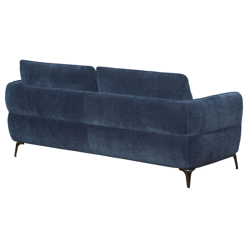 Lively - Chenille Upholstered Modern Track Arm Sofa - Blue