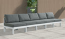 Nizuc - Outdoor Patio 5 Seat Modular Armless Sofa With White Frame