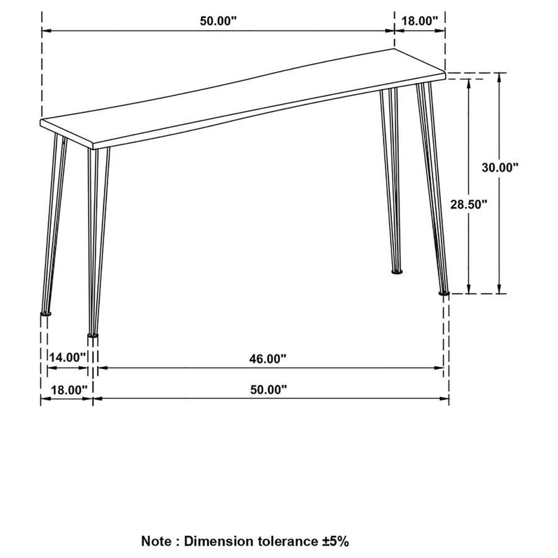 Zander - Solid Wood Top Console Table - Natural And Matte Black