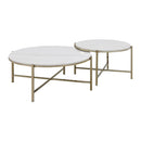 Zaidee - Nesting Table Set - Natural Marble Top & Nickel