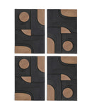 Element - 50" Mango Wood 4 Piece Wall Art - Natural / Black