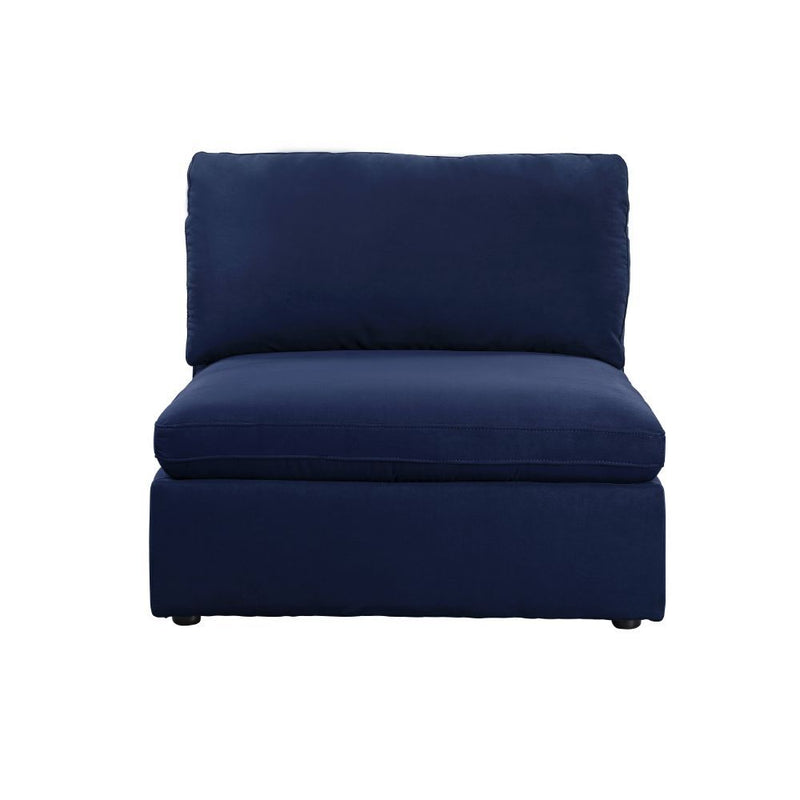 Crosby - Modular Armless Chair - Blue Fabric