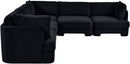 Hammond - Velvet Performance Fabric Upholstered 5 Piece Corner Sectional