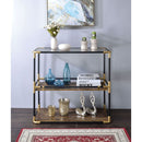 Heleris - Console Table - Smoky Glass Top & Black & Gold