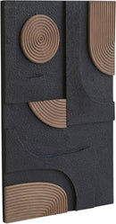 Element - 50" Mango Wood 4 Piece Wall Art - Natural / Black