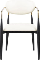 Ronda - Vegan Leather Upholstered Dining Arm Chair - Black Legs
