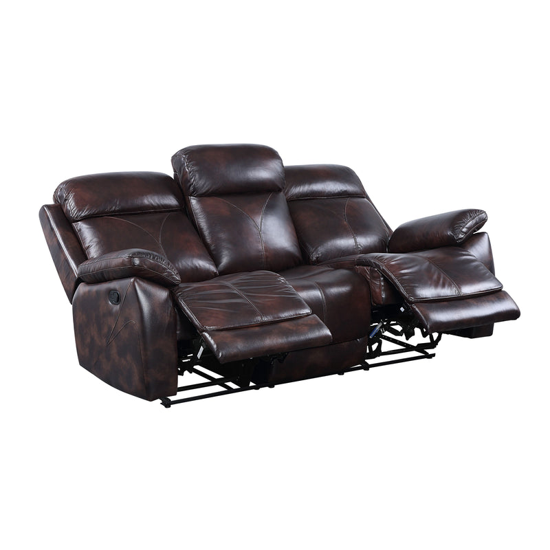 Perfiel - Sofa - 2 Tone Dark Brown Top Grain Leather