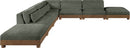 Turin - Chenille Fabric Upholstered Modular Sectional - Green