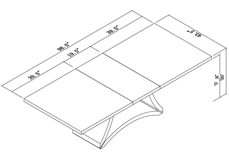 D313 - Dining Table And 6 Chair Set - White