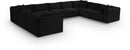 Shaggy - 9 Piece Modular U-Shaped Sectional