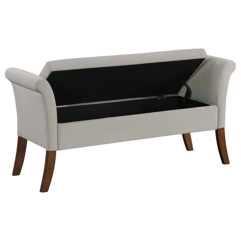 Farrah - Velvet Upholstered Rolled Arm Storage Bench