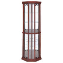 Appledale - 6-Shelf Corner Curio Display Cabinet - Medium Brown