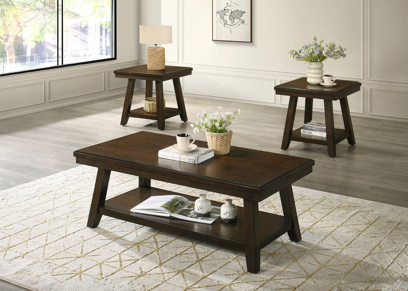 Brady - Table Set (Coffee & 2 End Tables) - Brown