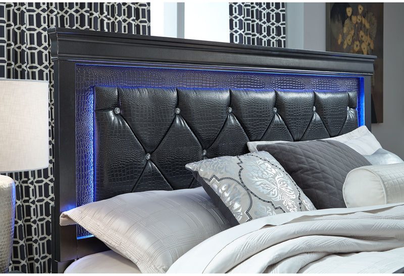 Pompei - King Bed With LED - Metallic Gray