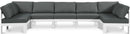 Nizuc - Outdoor Patio 7 Piece Modular Sectional With White Frame