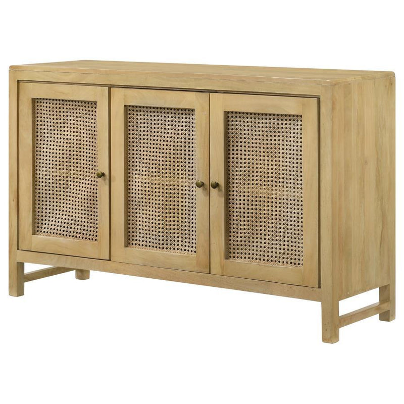 Zamora - Wood Accent Cabinet With Woven Cane