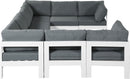 Nizuc - Outdoor Patio 8 Piece Modular Sectional With White Frame