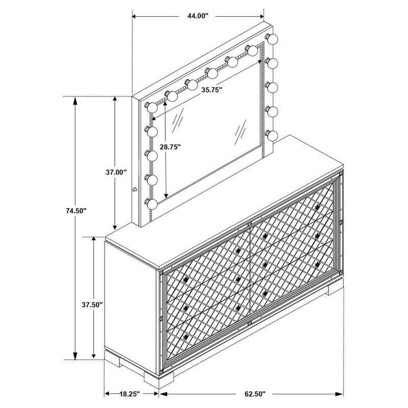 Eleanor - Rectangular 6-drawer Dresser With Mirror