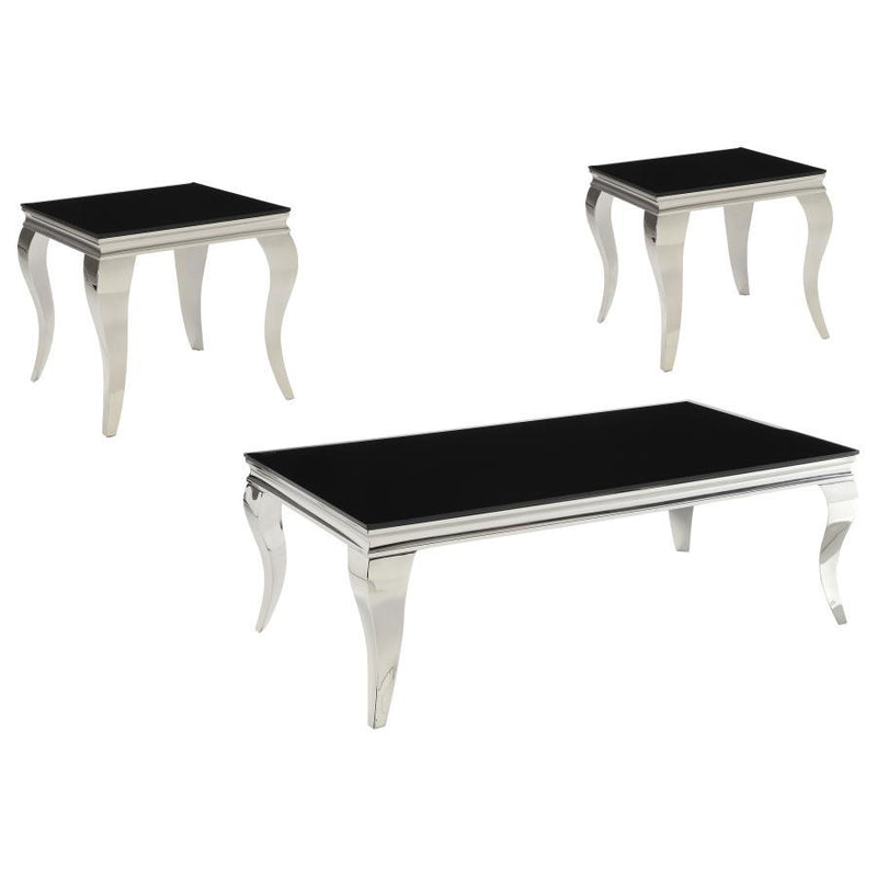 Carone - Glass Top Coffee Table Set