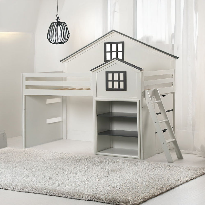 Ratana - Loft Bed - Gray & White