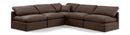 Indulge - Velvet 5 Piece Modular Corner Armless Sectional
