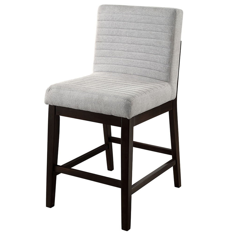 Edwyn - Counter Height Chair (Set of 2) - Gray Linen & Espresso Finish