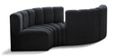 Arc - Velvet 4 Piece Curved Modular Sofa