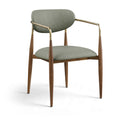 Ronda - Vegan Leather Upholstered Dining Arm Chair - Walnut Legs