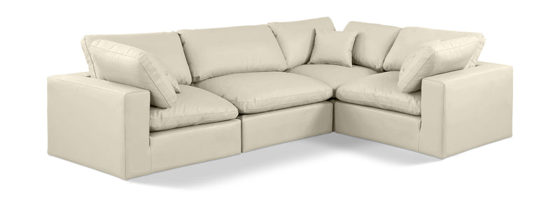 Comfy - 4 Piece Faux Leather Modular Sectional