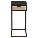 Amherst - 1-Drawer Radio Weave Cane Metal Side Table