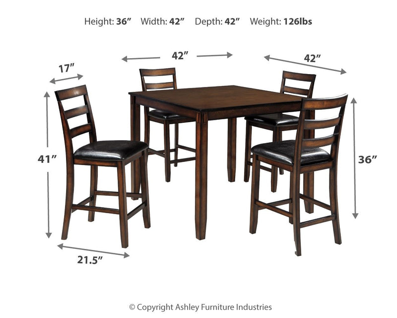Coviar - Brown - Drm Counter Table Set (Set of 5)