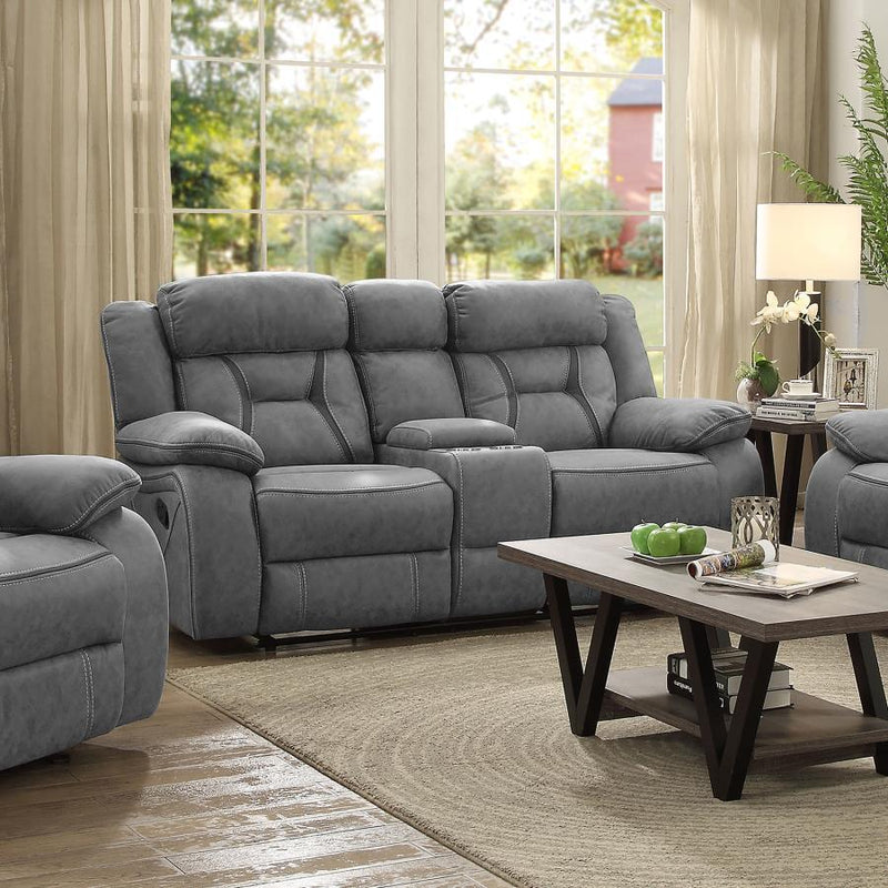 Higgins - Pillow Top Arm Motion Loveseat with Console