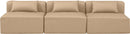 Cube - Modular 3 Piece Armless Sofa - Tan