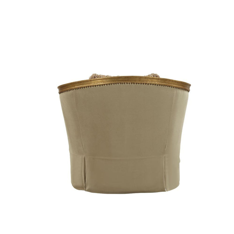 Daesha - Chair With 2 Pillows - Tan Flannel & Antique Gold