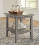 Charina - Square End Table - Antique Gray