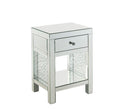 Nysa - 18" X 14" Accent Table - Mirrored & Faux Crystals