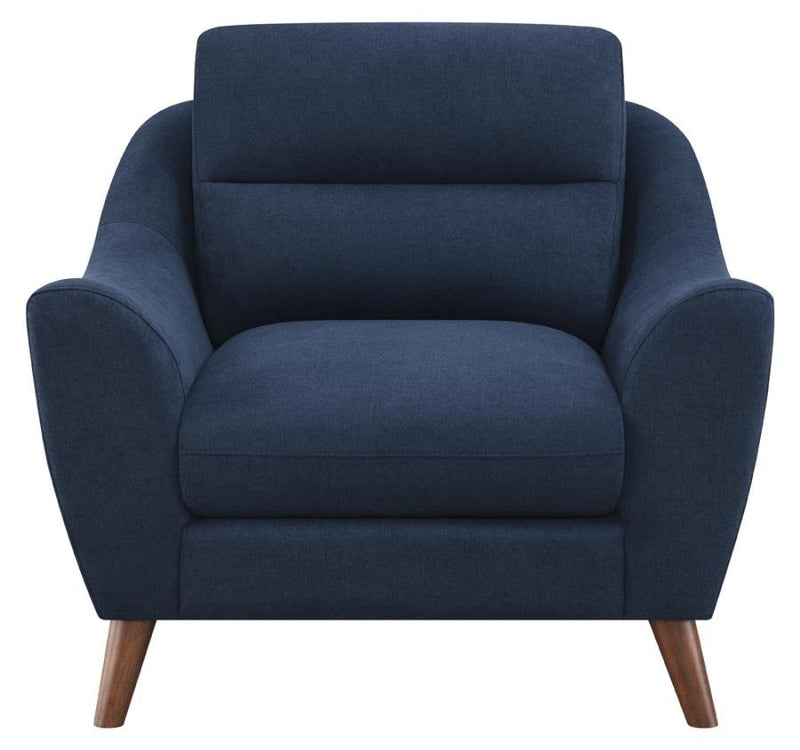 Gano - Upholstered Sloped Arm Accent Chair - Navy Blue