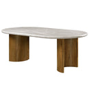 Darcy - Dining Table - Natural Marble Top & Dark Walnut