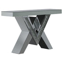 Taffeta - Glass Top Mirrored Acrylic Table
