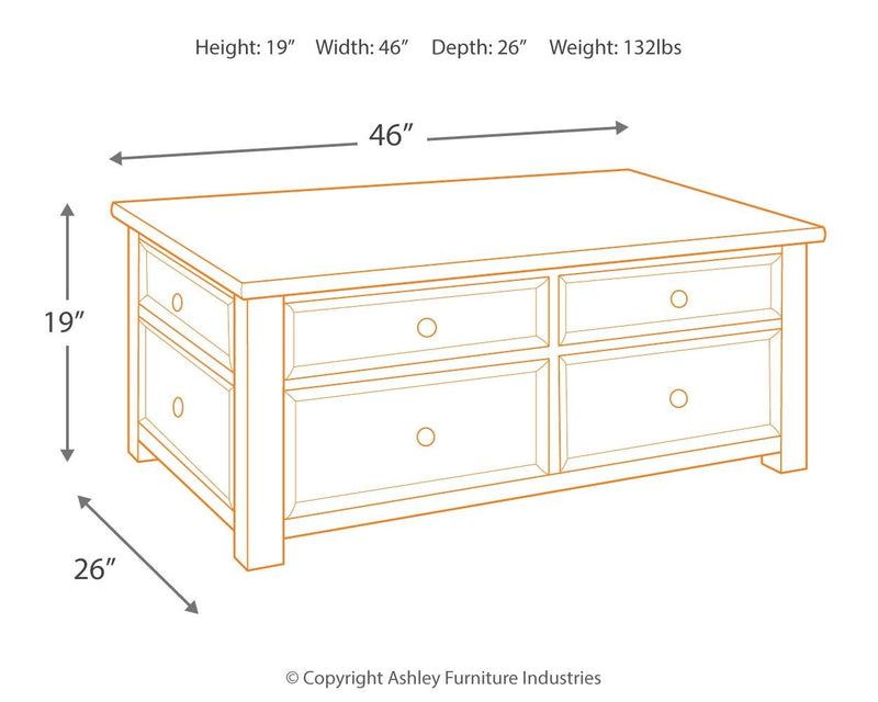 Tyler - Grayish Brown / Black - Lift Top Cocktail Table