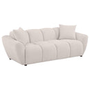 Destino - Chenille Upholstered Splayed Arm Sofa - Greige
