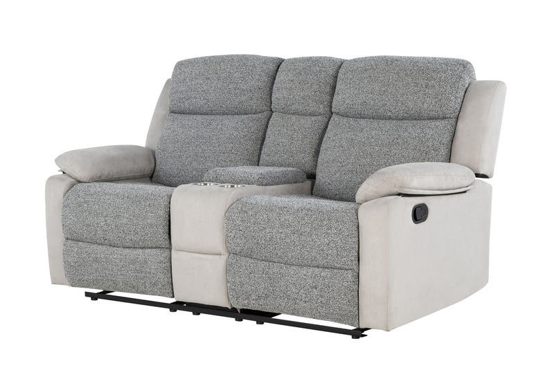 U6027 - Console Reclining Loveseat - Dark Gray / Light Gray