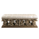 Constantine - Bench - Light Gold Synthetic Leather , Brown & Gold