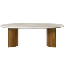 Darcy - Dining Table - Natural Marble Top & Dark Walnut