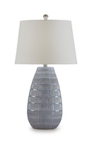 Kaidins - Ceramic Table Lamp - White / Blue