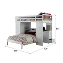 Freya - Twin Loft Bed With Storage - White